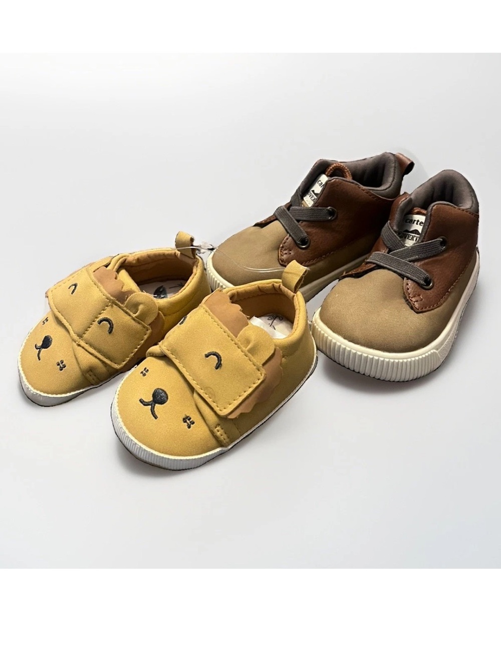 Bundle Carters Kids Sneakers Brown & Yellow Newborn Lion Slip on shoes